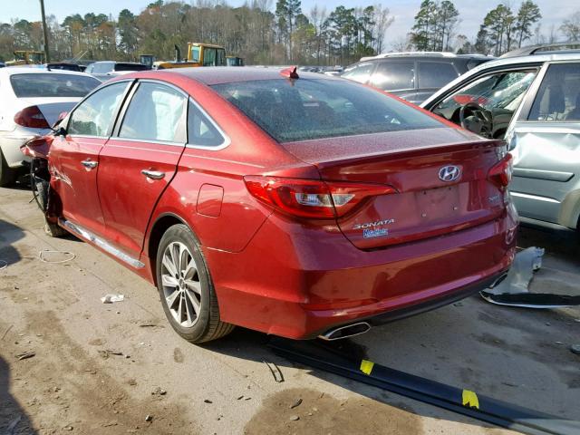 5NPE34AFXFH252907 - 2015 HYUNDAI SONATA SPO RED photo 3