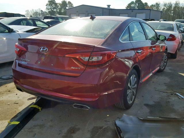 5NPE34AFXFH252907 - 2015 HYUNDAI SONATA SPO RED photo 4