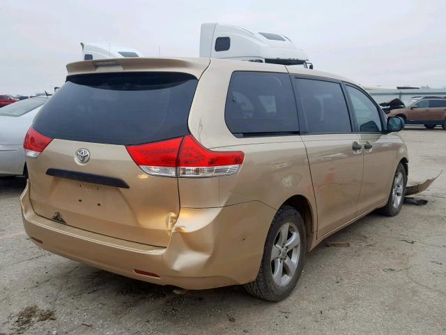 5TDZK3DC1BS111874 - 2011 TOYOTA SIENNA BAS GOLD photo 4