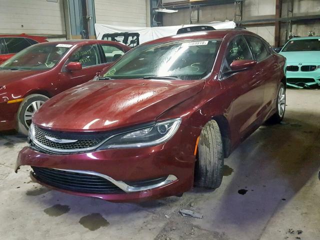 1C3CCCAB3FN605197 - 2015 CHRYSLER 200 LIMITE MAROON photo 2