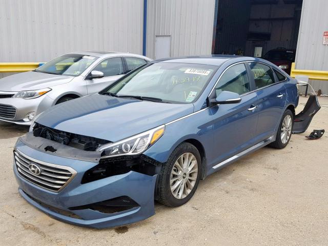 5NPE34AF8FH160954 - 2015 HYUNDAI SONATA SPO BLUE photo 2