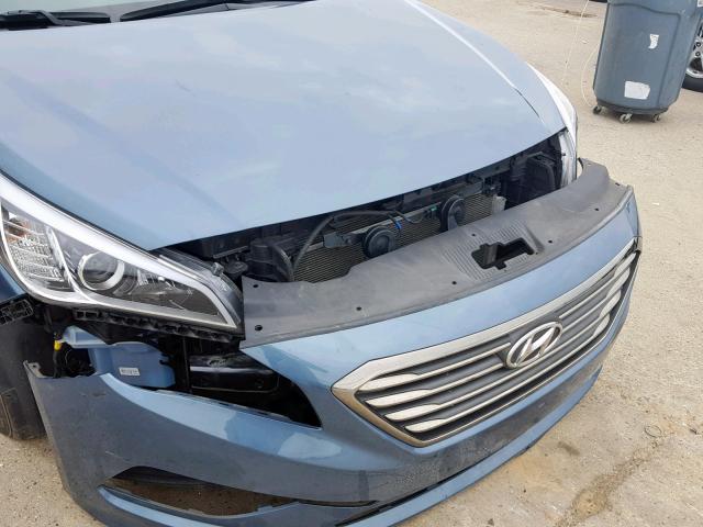 5NPE34AF8FH160954 - 2015 HYUNDAI SONATA SPO BLUE photo 9