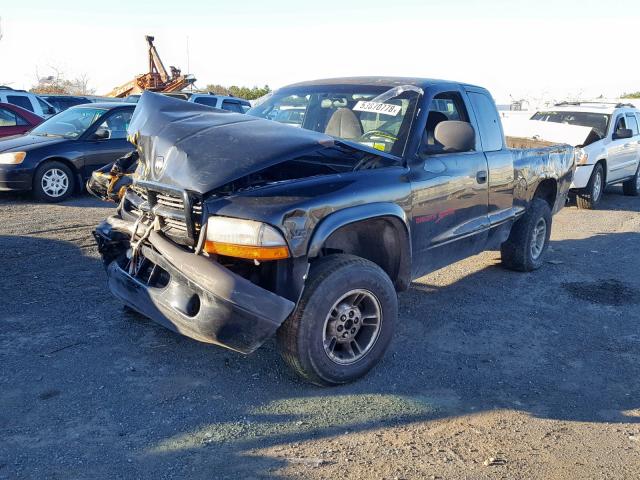 1B7GG22X2XS129792 - 1999 DODGE DAKOTA BLACK photo 2