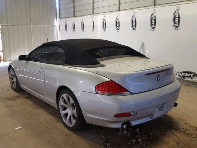 WBAEK73415B326583 - 2005 BMW 645 CI AUT SILVER photo 3