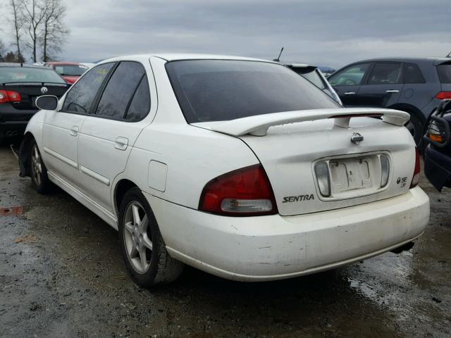 3N1BB51D31L122280 - 2001 NISSAN SENTRA SE WHITE photo 3