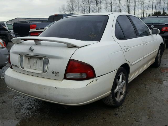 3N1BB51D31L122280 - 2001 NISSAN SENTRA SE WHITE photo 4