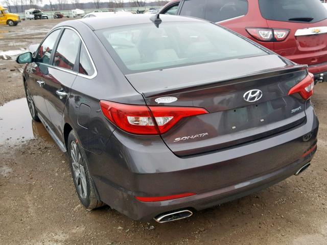 5NPE34AF0FH144005 - 2015 HYUNDAI SONATA SPO GRAY photo 3