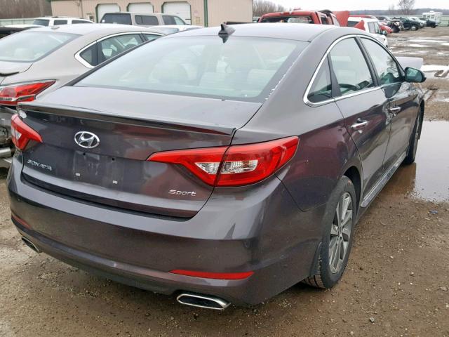 5NPE34AF0FH144005 - 2015 HYUNDAI SONATA SPO GRAY photo 4