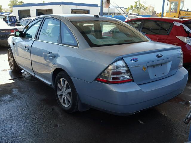 1FAHP24W38G133420 - 2008 FORD TAURUS SEL BLUE photo 3