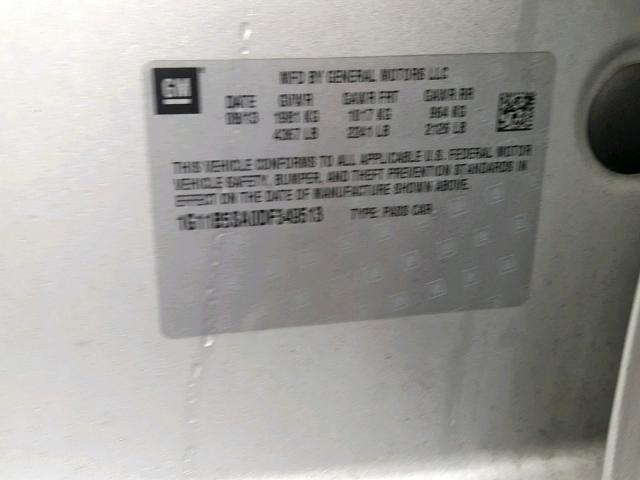 1G11B5SA0DF349513 - 2013 CHEVROLET MALIBU LS 银色 照片 10