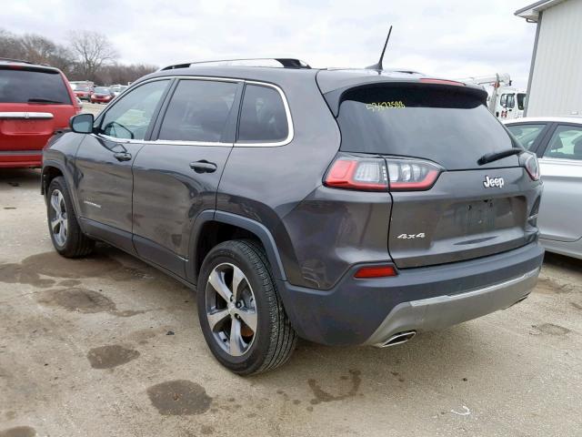 1C4PJMDN1KD194381 - 2019 JEEP CHEROKEE L GRAY photo 3