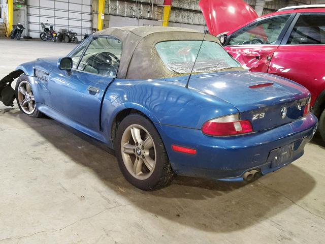 WBACH9348YLF90192 - 2000 BMW Z3 2.3 BLUE photo 3