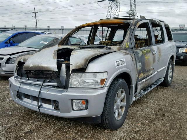 5N3AA08C75N809637 - 2005 INFINITI QX56 SILVER photo 2