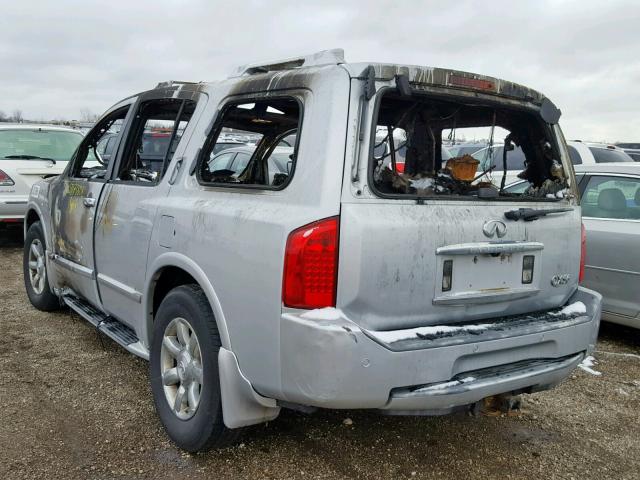 5N3AA08C75N809637 - 2005 INFINITI QX56 SILVER photo 3