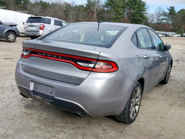 1C3CDFBB3FD116267 - 2015 DODGE DART SXT GRAY photo 4