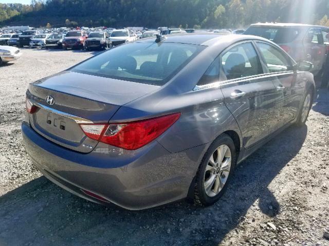 5NPEC4AC4CH356455 - 2012 HYUNDAI SONATA SE GRAY photo 4