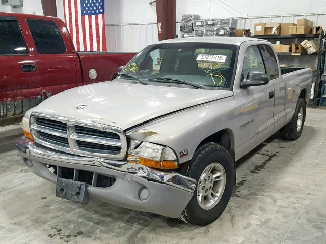 1B7GL22X1YS572691 - 2000 DODGE DAKOTA GRAY photo 2