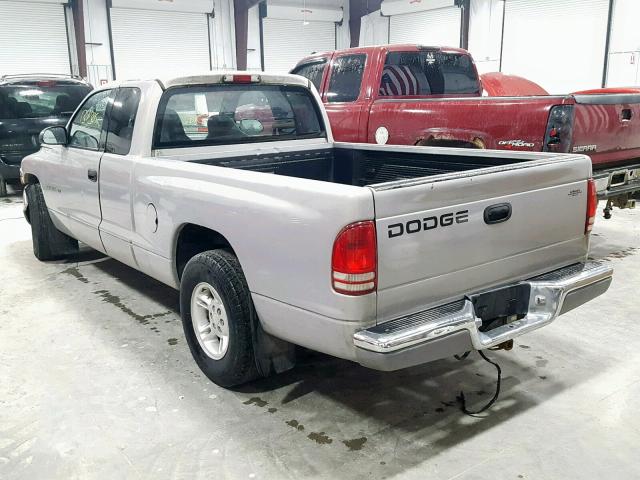 1B7GL22X1YS572691 - 2000 DODGE DAKOTA GRAY photo 3