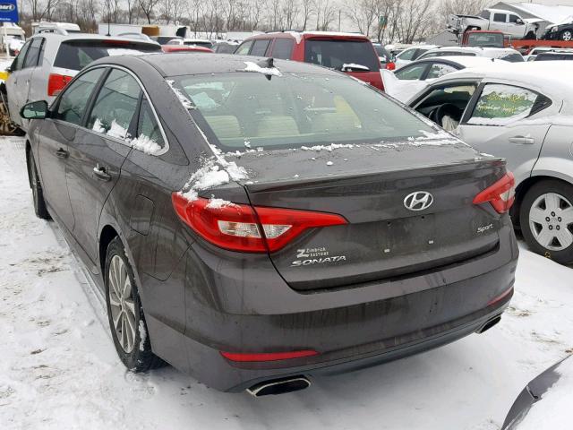 5NPE34AF6FH037735 - 2015 HYUNDAI SONATA SPO BROWN photo 3