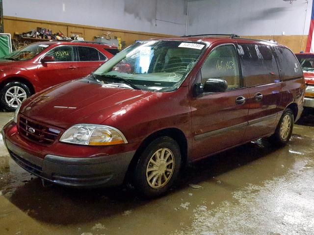 2FMZA514XYBB10188 - 2000 FORD WINDSTAR L BURGUNDY photo 2