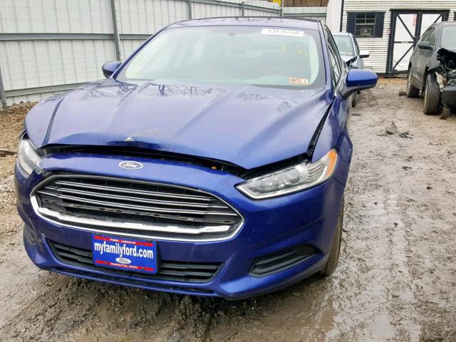 1FA6P0G7XE5370591 - 2014 FORD FUSION S BLUE photo 2