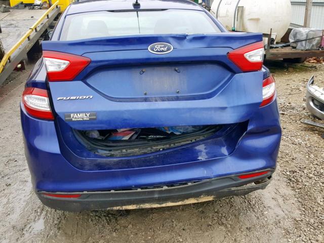 1FA6P0G7XE5370591 - 2014 FORD FUSION S BLUE photo 9