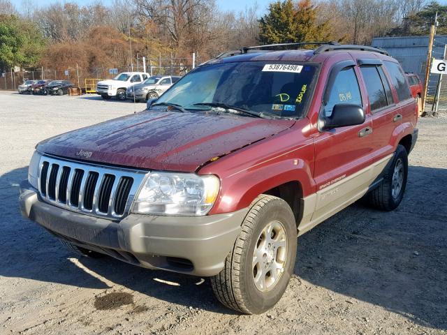 1J4GW48S22C315775 - 2002 JEEP GRAND CHER MAROON photo 2