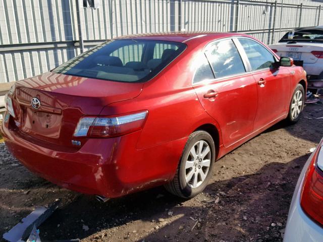 JTNBB46K873008466 - 2007 TOYOTA CAMRY HYBR RED photo 4