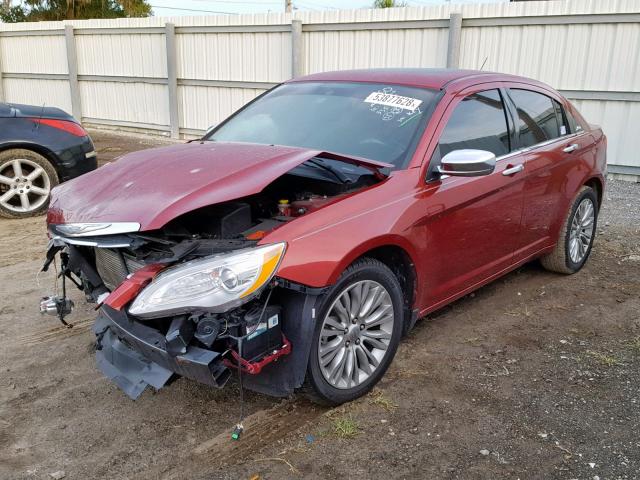 1C3CCBCG6CN146312 - 2012 CHRYSLER 200 LIMITE BURGUNDY photo 2