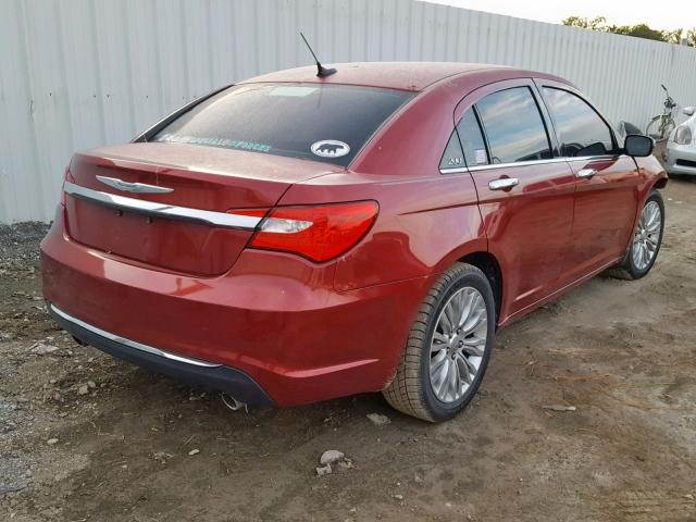 1C3CCBCG6CN146312 - 2012 CHRYSLER 200 LIMITE BURGUNDY photo 4