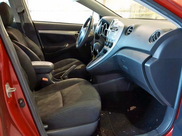 5Y2SP67019Z444512 - 2009 PONTIAC VIBE RED photo 5