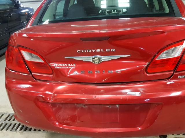 1C3LC56B39N521230 - 2009 CHRYSLER SEBRING TO RED photo 9