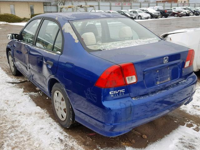 2HGES16365H557118 - 2005 HONDA CIVIC DX V BLUE photo 3