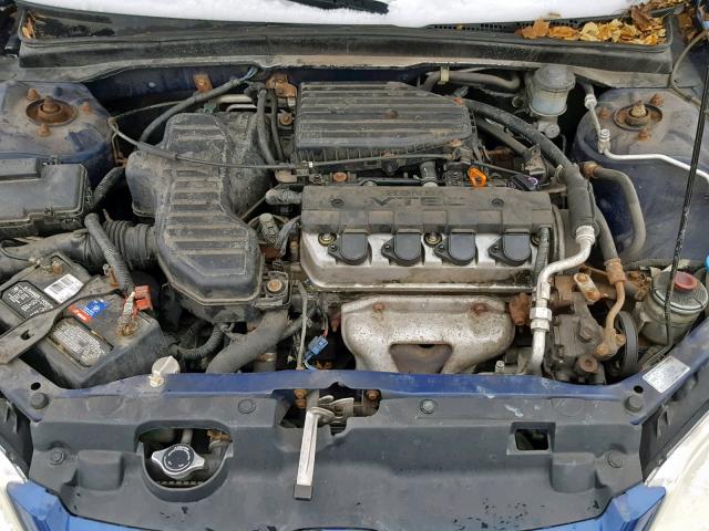 2HGES16365H557118 - 2005 HONDA CIVIC DX V BLUE photo 7