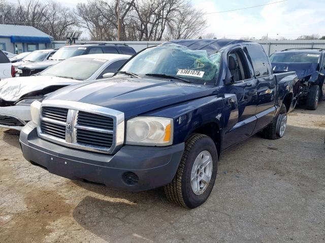 1D7HE28K07S160616 - 2007 DODGE DAKOTA QUA BLUE photo 2