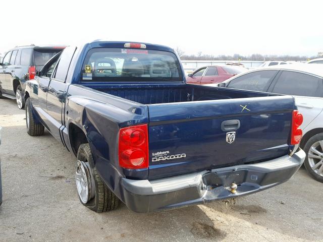 1D7HE28K07S160616 - 2007 DODGE DAKOTA QUA BLUE photo 3