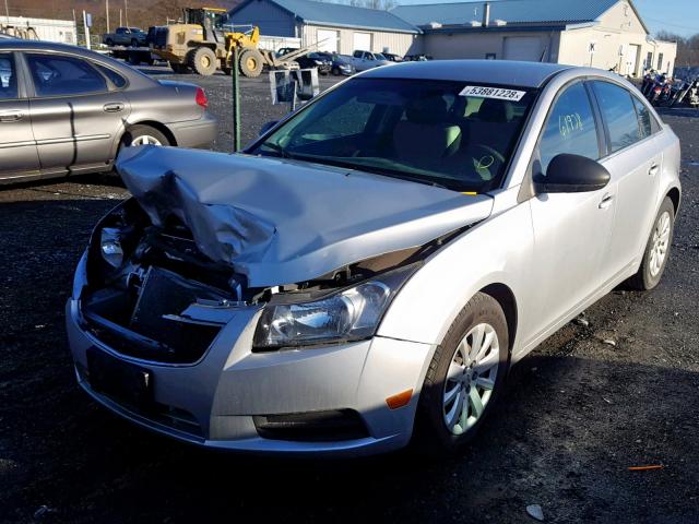 1G1PC5SH4B7163906 - 2011 CHEVROLET CRUZE LS SILVER photo 2