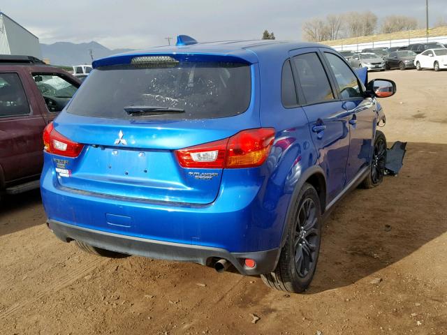 JA4AP3AU1HZ050328 - 2017 MITSUBISHI OUTLANDER BLUE photo 4