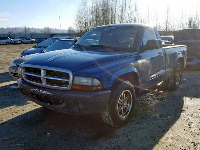 1D7FL16K94S554699 - 2004 DODGE DAKOTA SXT BLUE photo 2