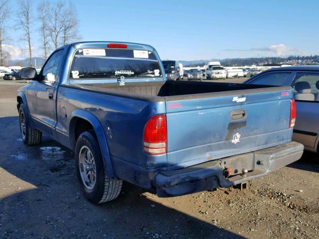 1D7FL16K94S554699 - 2004 DODGE DAKOTA SXT BLUE photo 3