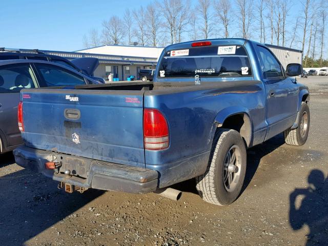 1D7FL16K94S554699 - 2004 DODGE DAKOTA SXT BLUE photo 4