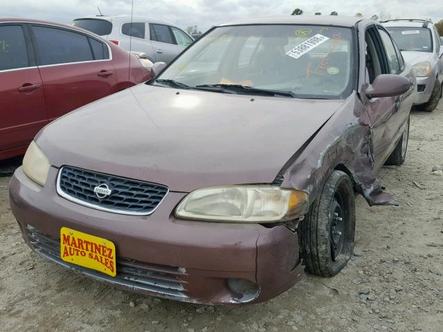 3N1CB51A12L551056 - 2002 NISSAN SENTRA GXE MAROON photo 2