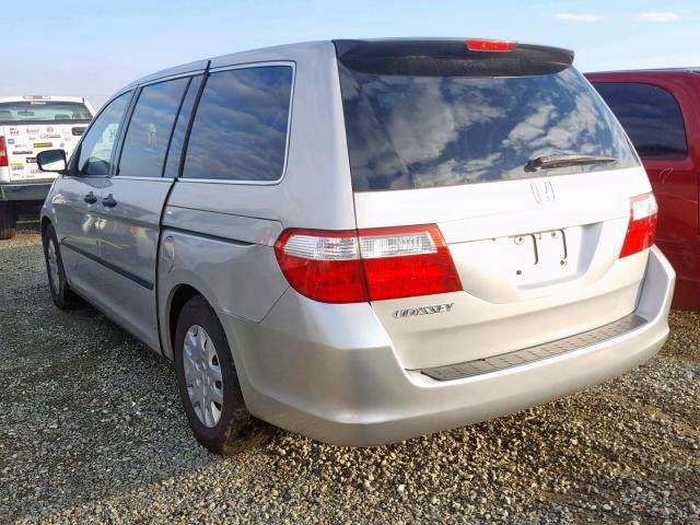 5FNRL382X6B052588 - 2006 HONDA ODYSSEY LX SILVER photo 3