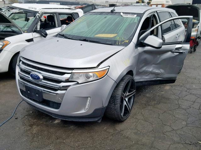 2FMDK3JC4BBA20349 - 2011 FORD EDGE SEL SILVER photo 2