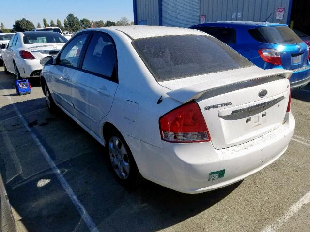 KNAFE222295663783 - 2009 KIA SPECTRA EX WHITE photo 3