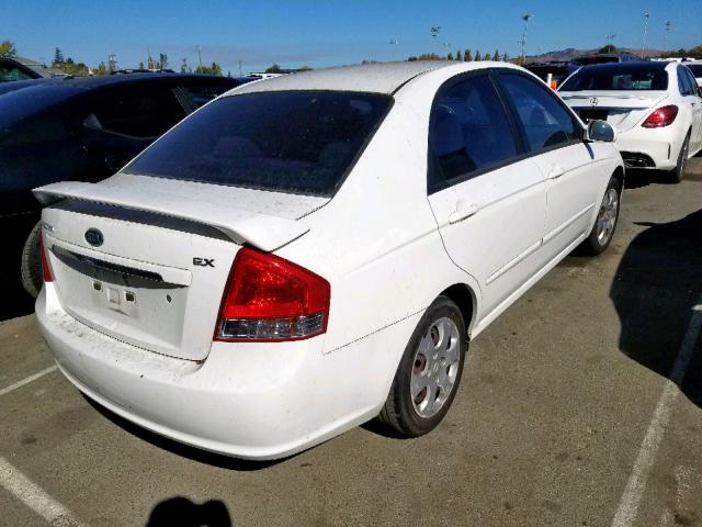 KNAFE222295663783 - 2009 KIA SPECTRA EX WHITE photo 4