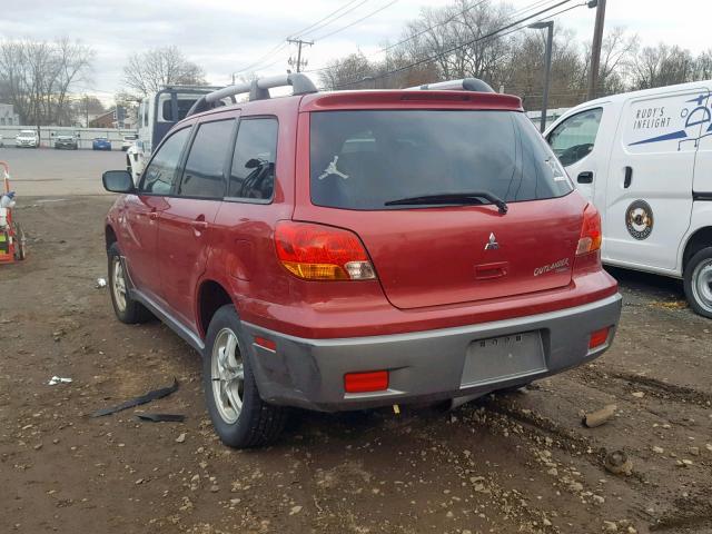 JA4LZ31F14U063480 - 2004 MITSUBISHI OUTLANDER RED photo 3