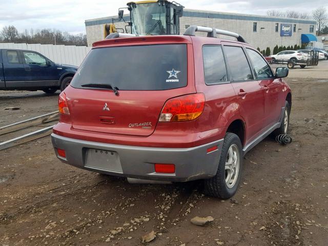 JA4LZ31F14U063480 - 2004 MITSUBISHI OUTLANDER RED photo 4