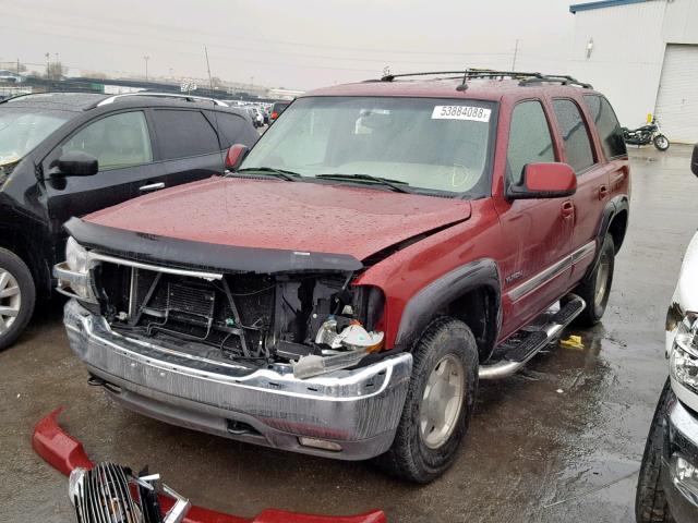 1GKEK13T05J253580 - 2005 GMC YUKON RED photo 2