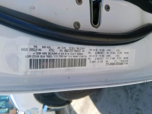 3C63RRGL2DG612989 - 2013 RAM 3500 ST WHITE photo 10